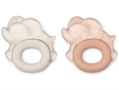 Liewood Rita cooling elephant teething ring pale tuscany/sandy (2-pack)